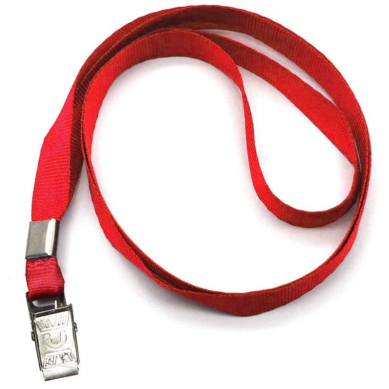 Beebel Red Lanyards 100 Pack Nylon Flat Badge Lanyard Bulldog Clip for Id Badge Name Tag (Red, 100 Pack) - Image 3
